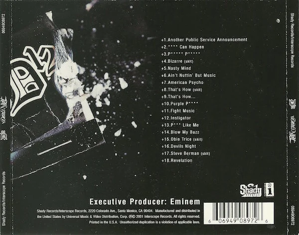 2001年盤Devil’s Nightの裏ジャケットと曲目