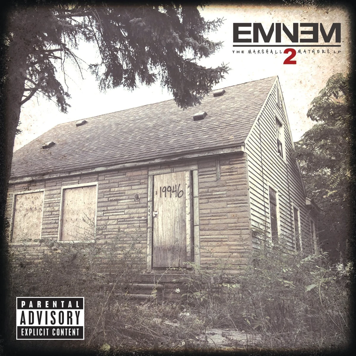 2013年The Marshall Mathers LP 2のジャケット。再び写された家