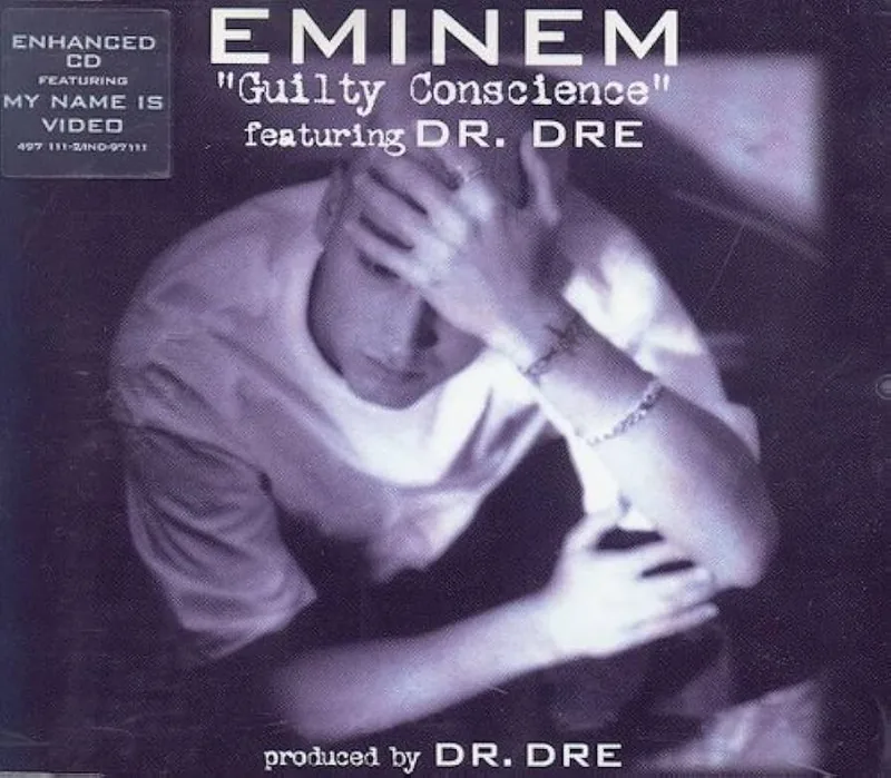 Eminemのポートレートを用いたGuilty Conscienceのシングルジャケット